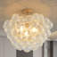 Luminaire suspendu de plafond doré 20 po avec abat-jour sphérique en verre transparent fileté