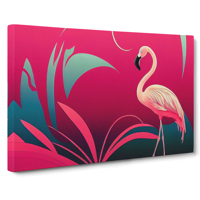 Spectacular Flamingo Abstract - Wrapped Canvas, 50cm H x 76cm W x 3cm D