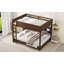 Grand lit superposé grand sur grand avec armoires de rangement intégrées et ports de charge USB pratiques, ton bois antique-77949265