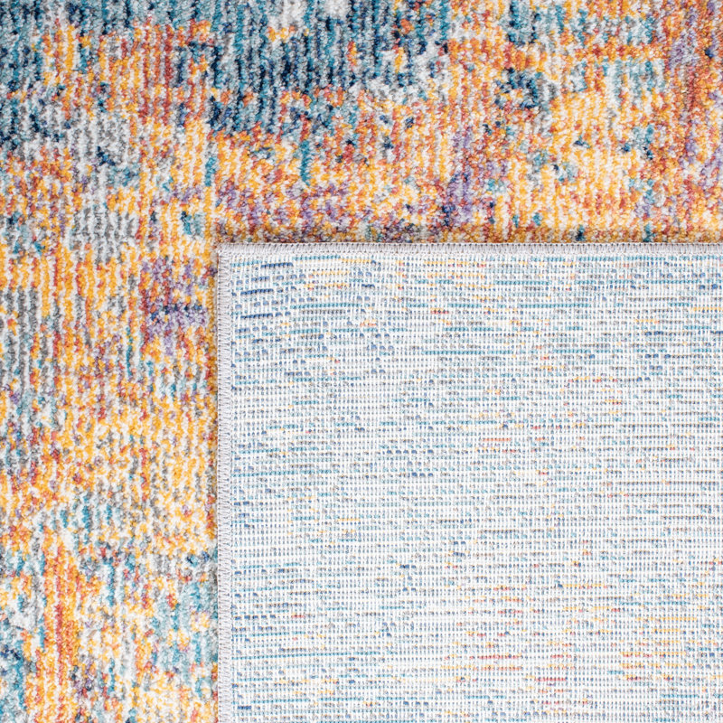 Elysian Blue Oriental 8' x 10' Hand-Knotted Synthetic Area Rug