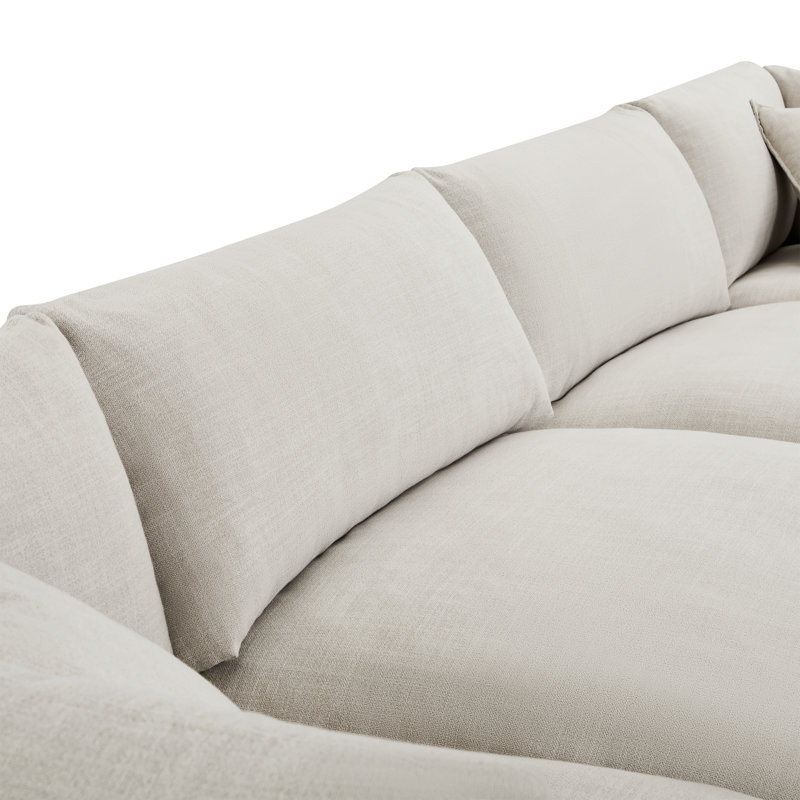 Canapé modulaire rembourré 81 po Annabella, Tissage performant en lin Effie