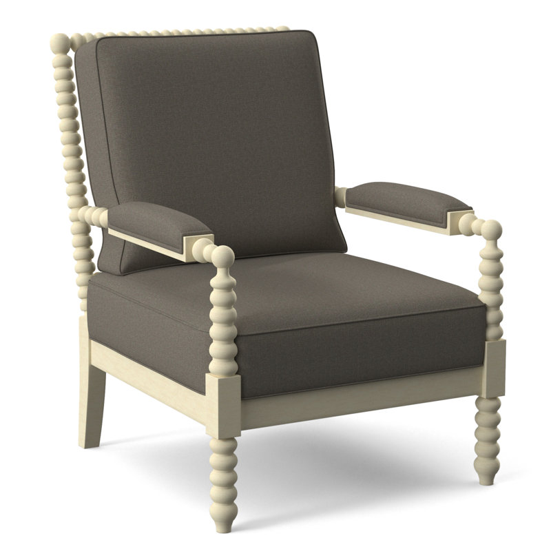 Fauteuil Jamilla Sabrina, Finition bisque, Performance du sucre gris; 0863-84
