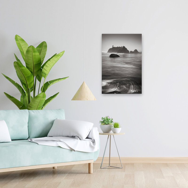 Ruby Beach III paysage côtier noir et blanc plage Beache, H 24 po x l 16 po