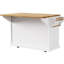 Grand îlot de cuisine avec texture, abattant, 4 portes, 3 tiroirs, chariot de rangement roulant, blanc pour chariot de 54 pouces en couleur-1220031523
