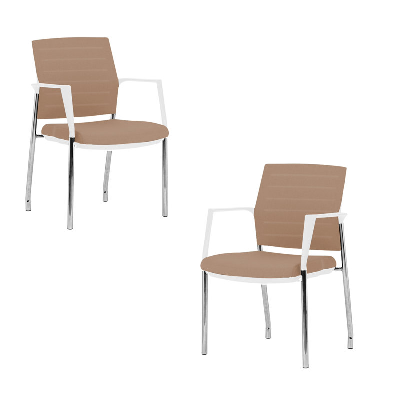 Chaise empilable d'invité / de réception, Non, Blanc, Beige