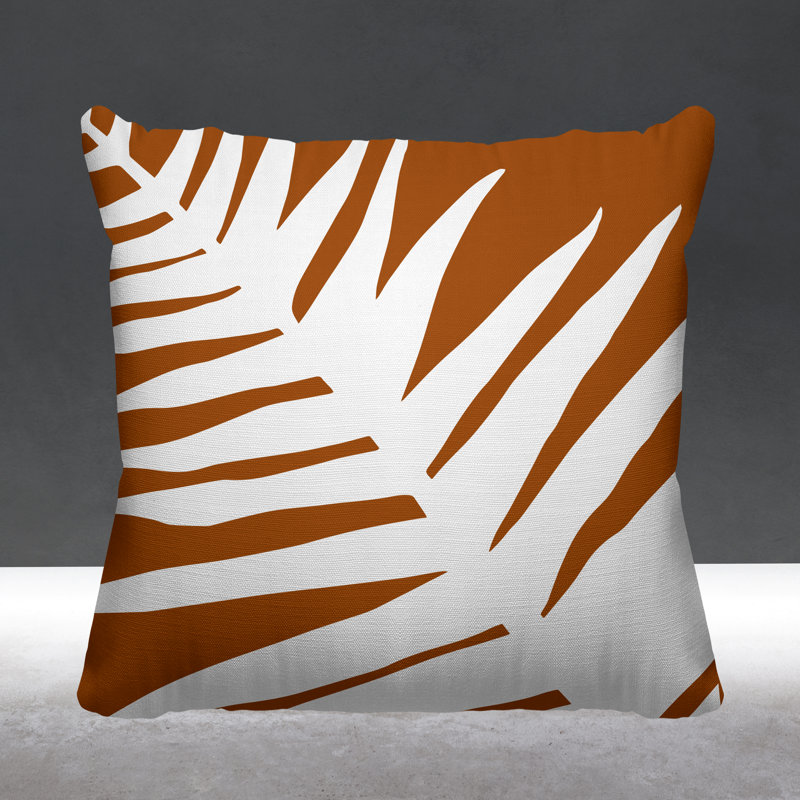 Coussin décoratif intérieur / extérieur Nash, Orange brûlé, L 17 po x H 17 po