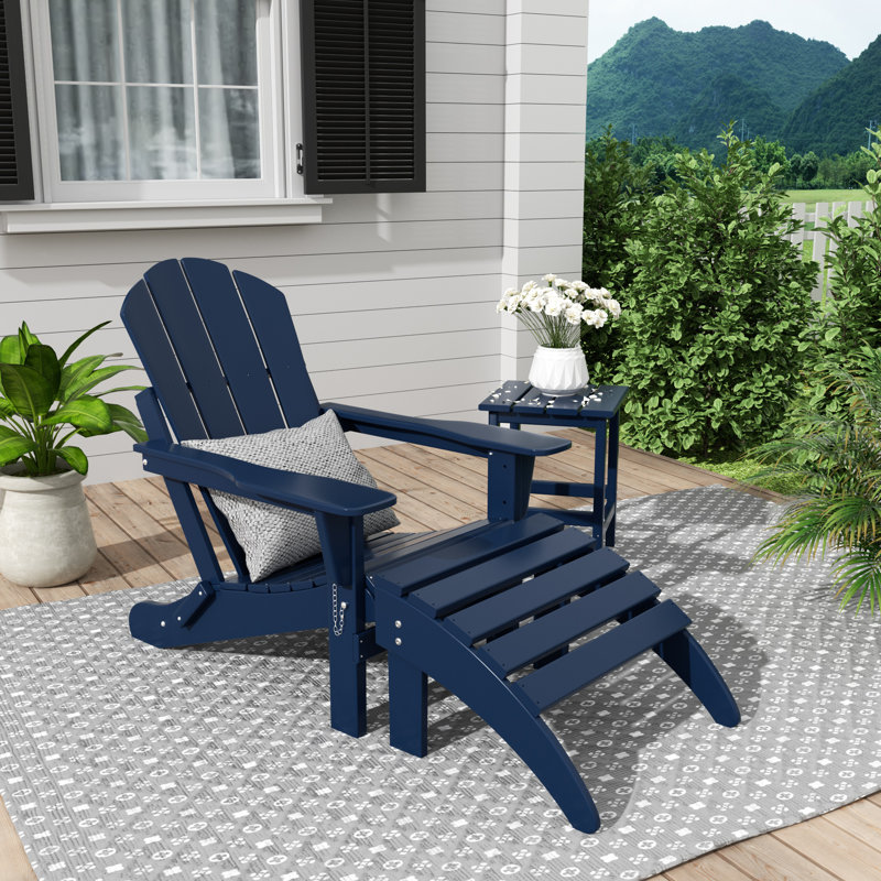 Chaise de patio avec repose-pieds Laguna, Marine