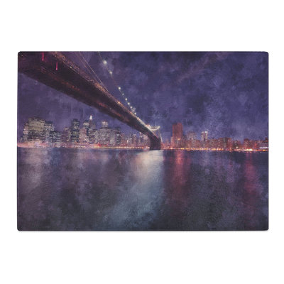 Tempered Glass Brooklyn Bridge in New York City Chopping Board