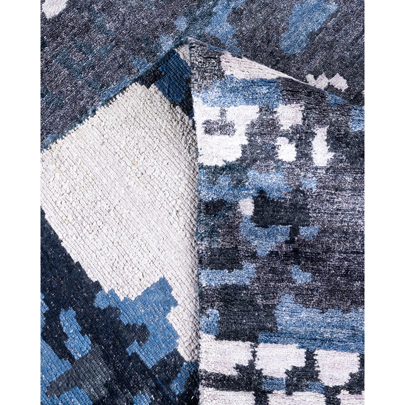 Overdyed One-of-a-Kind Rectangle 9'1" X 12'1" Hand Knotted Area Rug