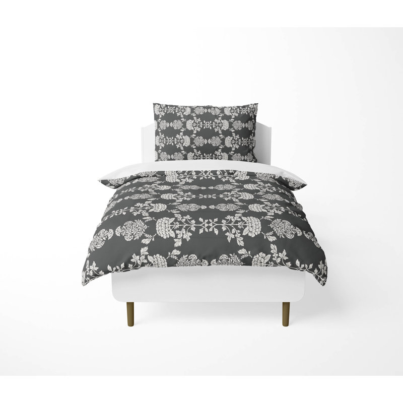 Ensemble d'édredon léger pia, Gris anthracite, Édredon simple + 1 taie d'oreiller standard