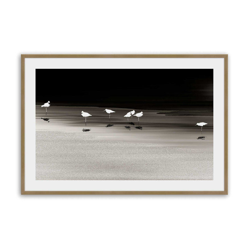 Impression de silhouettes dans la marée, H 12,25 po x l 15,25 po, Or brossé