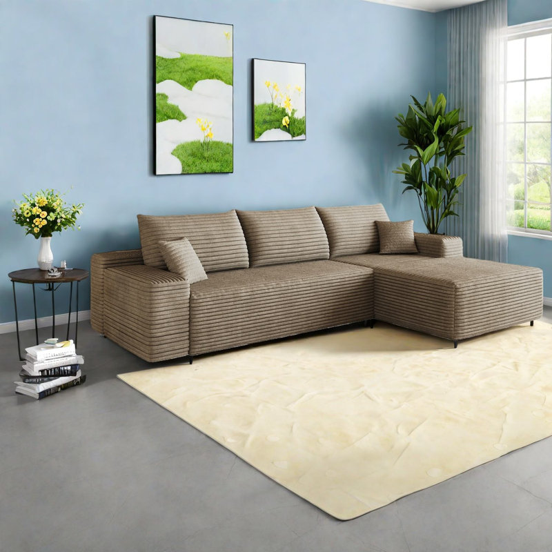 Canapé modulaire en velours côtelé 107 pouces Compression Cloud Sectionals