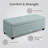 49.75" Baby Blue Tufted Storage Ottoman Bench - Polyester Fabric, Wooden Legs, 300lb Capacity