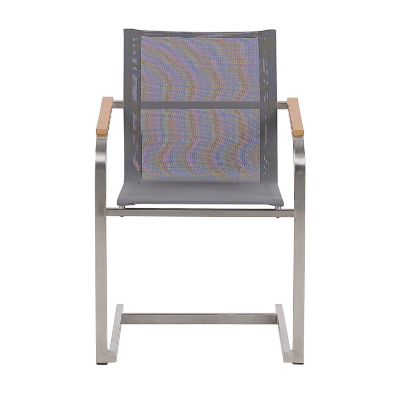 Kinde Patio Dining Armchair with Cushion, Grey