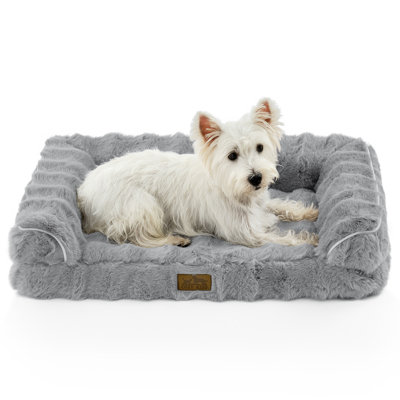 Faux Fur Washable U-Shaped Orthopedic Dog Bed With Anti-Slip Bottom