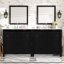 Ensemble de meuble-lavabo de salle de bain avec double meuble-lavabo / double évier en céramique / étagère de rangement et portes / meuble-lavabo de salle de bain