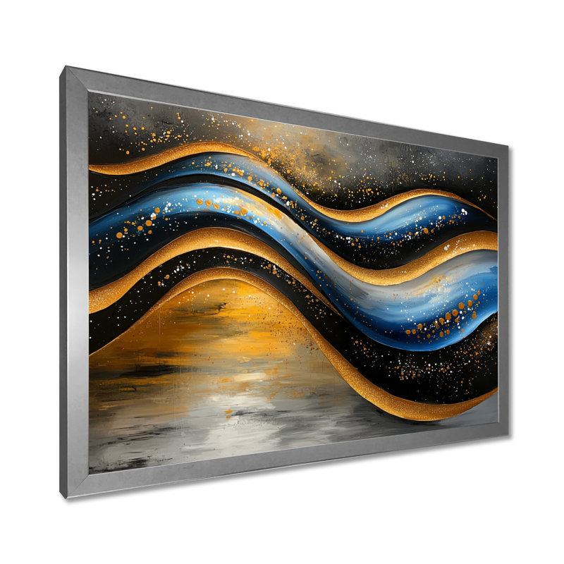 Robicheaux Golden Blue Wave, Reproduction encadrée d'une seule photo, Argent argent, H 34 po x l 44 po