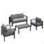 Ensemble de conversation 4 pièces pour patio en aluminium 4 pièces