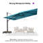 Parasol carré en porte-à-faux 156 po sans base Shameen, bleu turquoise-8509860