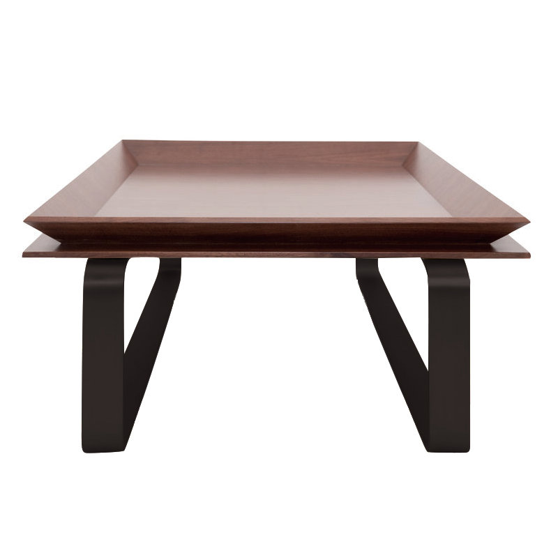 Table basse Le Sled, Nickel poli, Noyer