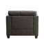 Chaise en lin gris anthracite avec 3 coussins, siège à ressorts ensachés, pieds en bois, garniture cloutée, siège sans bouton, structure en eucalyptus, accents