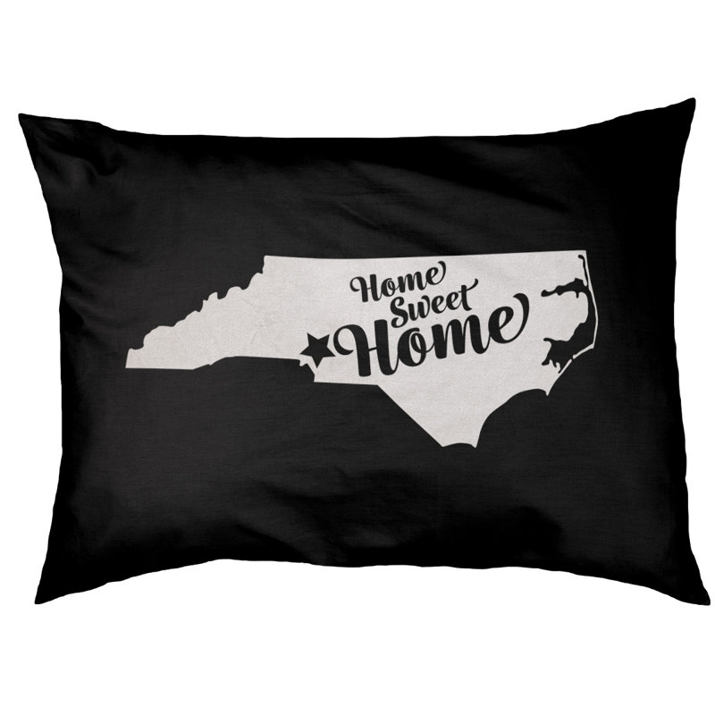 Coussin d'extérieur pour chien Home Sweet, Petit (l 28 po x P 18 po x H 6 po), Noir, Charlotte