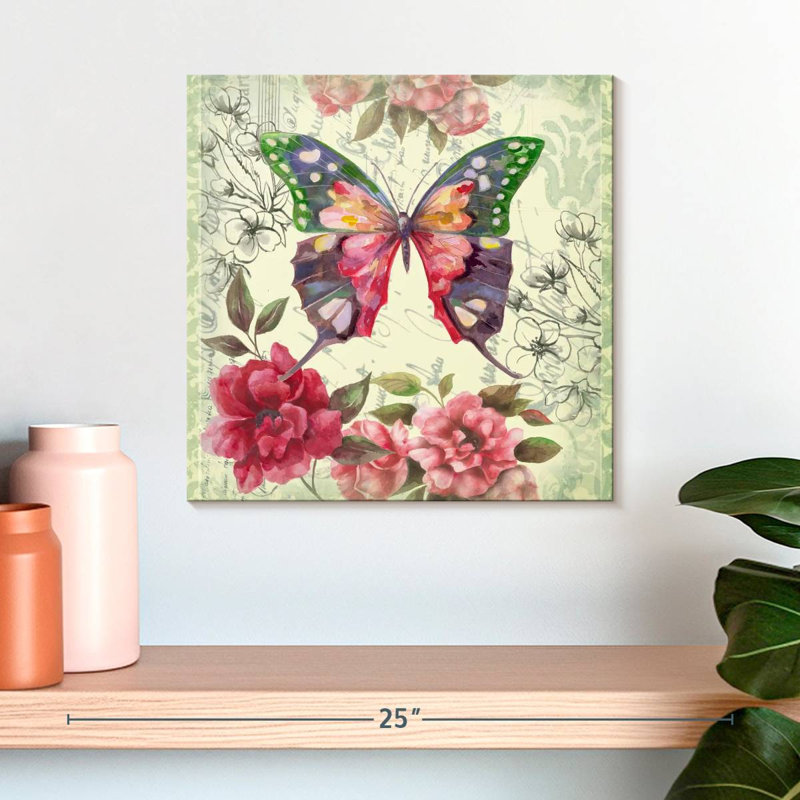 Brampt papillon floral II, H 16 po x l 16 po