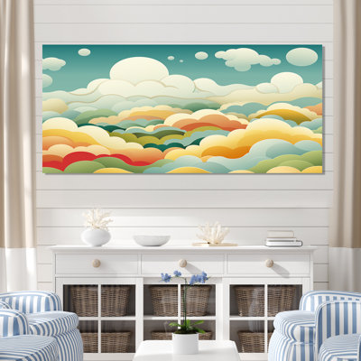 Motif de ciel minimalisme bleu et jaune - art mural ciel