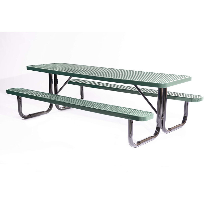 Green Thermoplastic Coated 8ft Outdoor Picnic Table