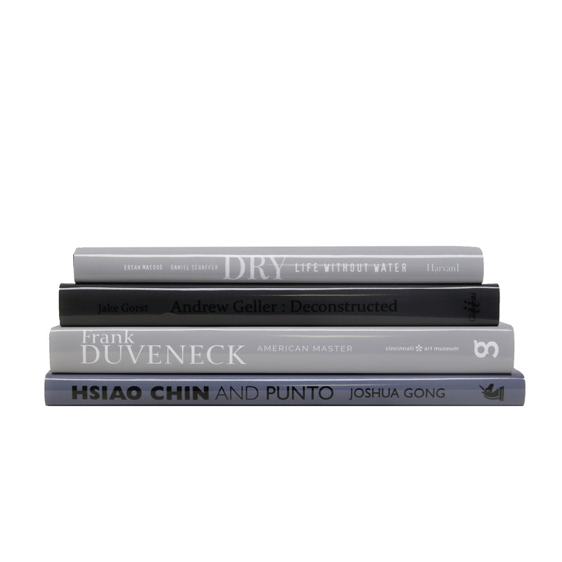 Livres décoratifs - pile de table basse en granit - 4 livres gris