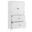 Armoire de rangement pour salle de bain, armoire avec deux portes et tiroirs, tablette réglable, panneau de fibres à densité moyenne-1606632287