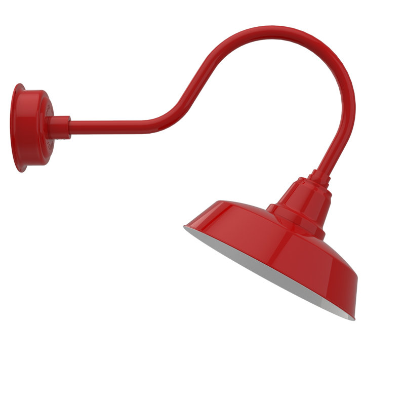 Luminaire de grange d’extérieur à del Vandervliet, H 8 po x l 14 po x P 12 po, Rouge cerise