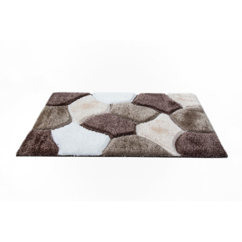 Arsula Abstract Shag Area Rug, Rectangle 120 x 170cm