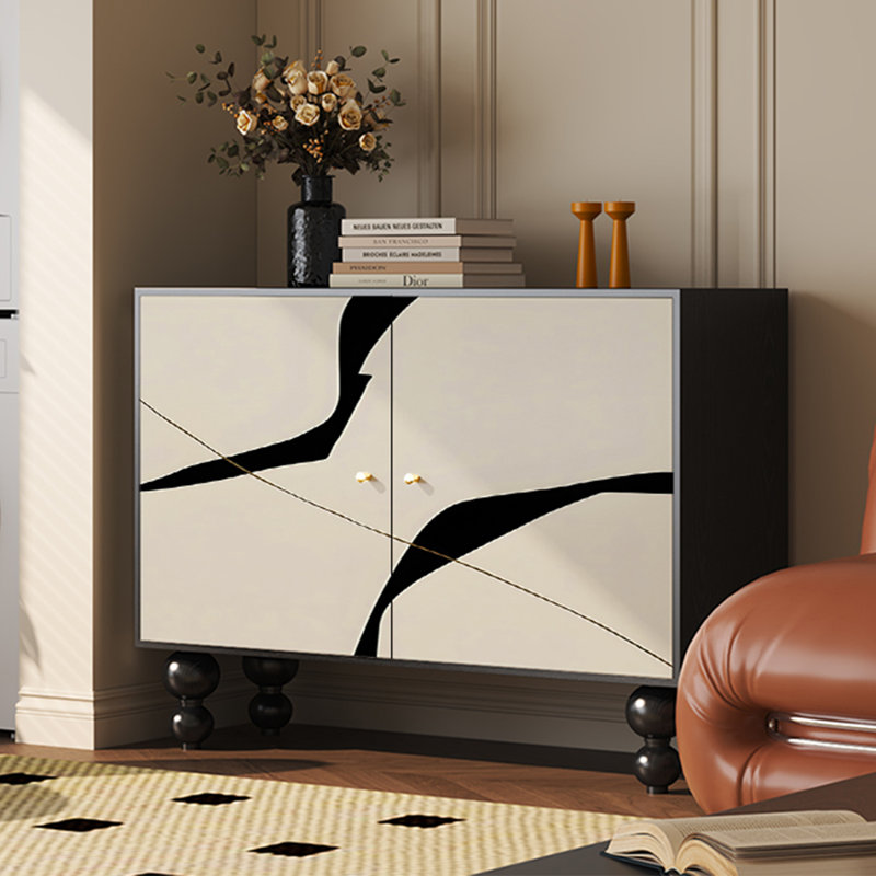 Armoire moderne moderne à double porte, Noir