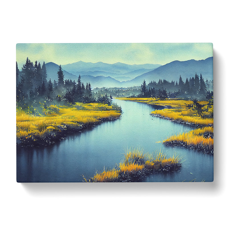 River To The Mountains - Wrapped Canvas, 50cm H x 76cm W x 3cm D