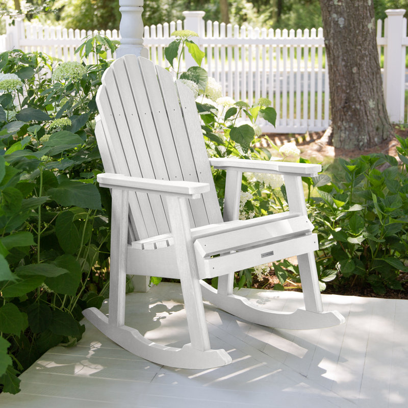 Chaise berçante d'extérieur en plastique, Blanc