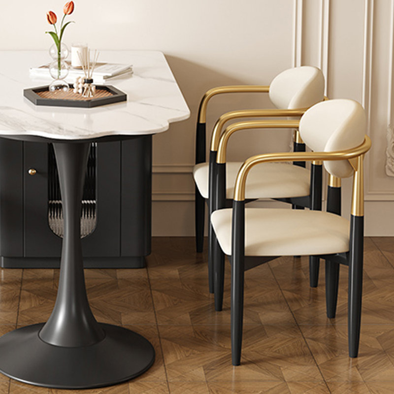Chaises de salle à manger en éponge exquises et durables avec accoudoirs