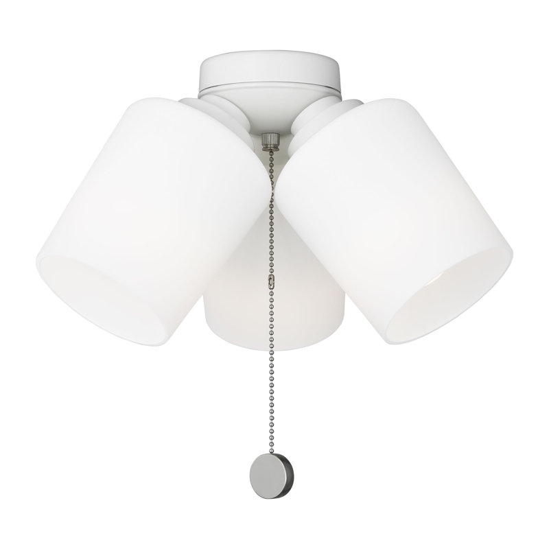 Ventilateur de plafond à 3 lumières à intensité variable avec finition génération en blanc mat Génération Lighting, Blanc mat