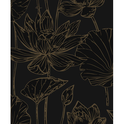 Wrought Iron Lotus Garden Floral Peel And Stick Wallpaper