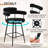 Kiylan Swivel Upholstered 26.7" Sherpa Counter Stool with Curved Wing Back and Metal Frame-983346171