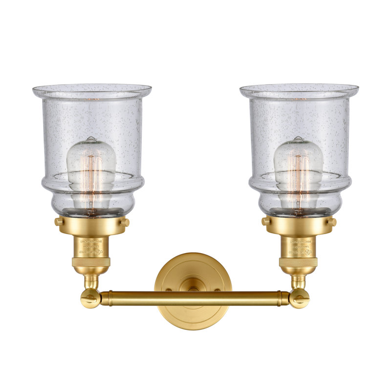 Galaviz 2 - Light Dimmable Vanity Light, Seedy, 6 Watt Vinage LED Bulb, Satin Gold