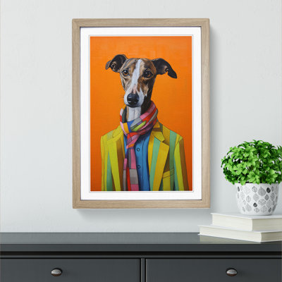 Whippet Contemporary - Framed Print