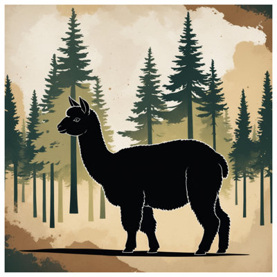 Black Silhouette Alpaca Double Sided Throw Pillows