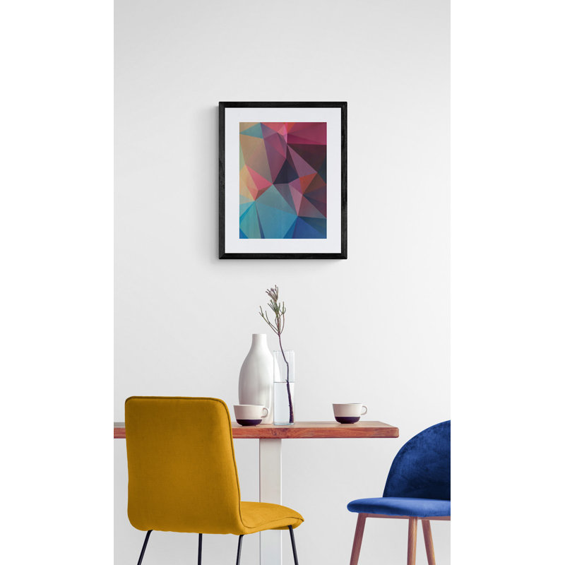 Interconnected Triangles Print by Angel Estevez, Black Framed Paper, 30" H x 24" W