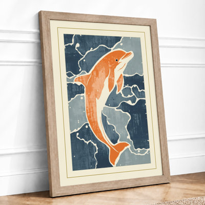 Swimming Koi Japandi - Framed Print