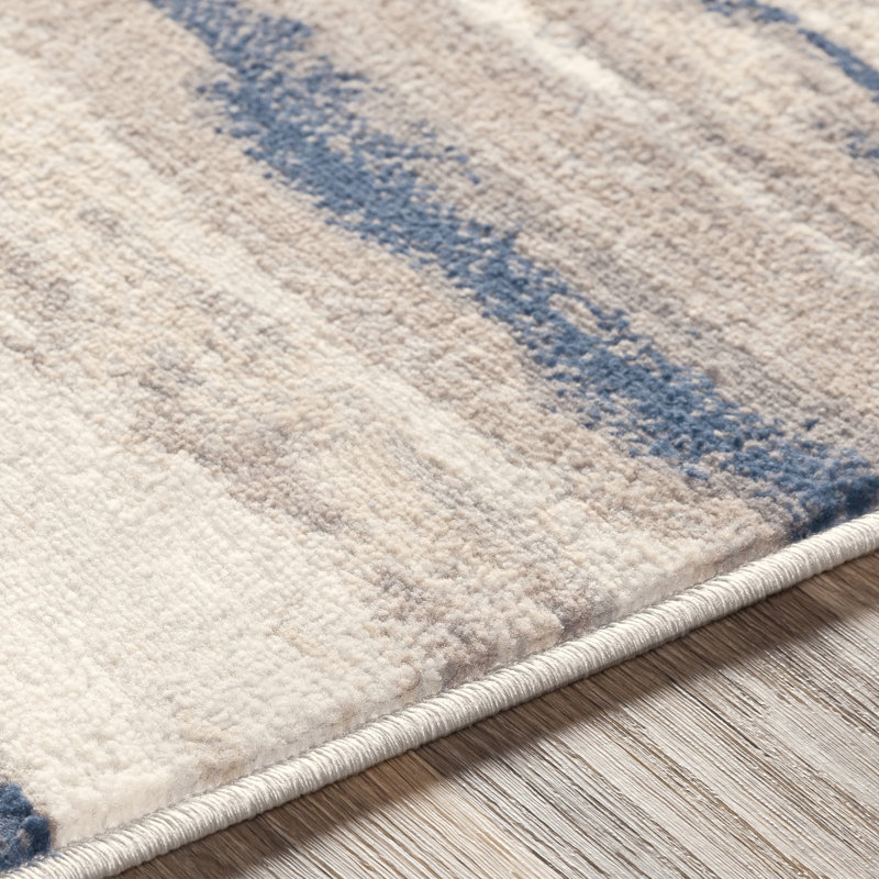 Navy, Modern Rug, Striped Easy to Clean Rug For Living Room, Dining Room, Bedroom, Kitchen, Rectangle 120 x 170 cm