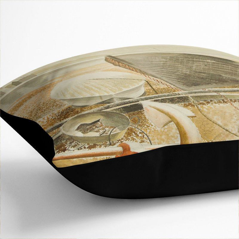 Anchor And Boats Square Throw Cushion, Black, 40cm H x 40cm W x 15cm D