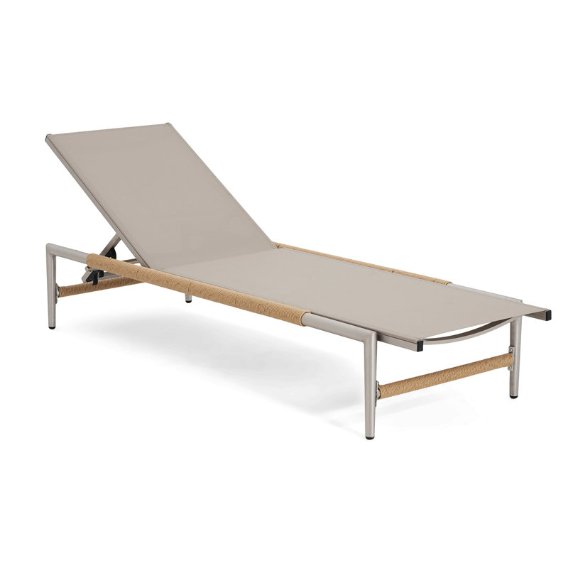 Chaise longue d'extérieur Hargrove Aluminun, siège extérieur en filet, 1 pièce, 1