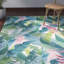 Tapis vert / bleu clair à motif floral Wingler-23203410
