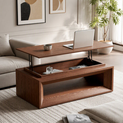 Table basse relevable avec rangement